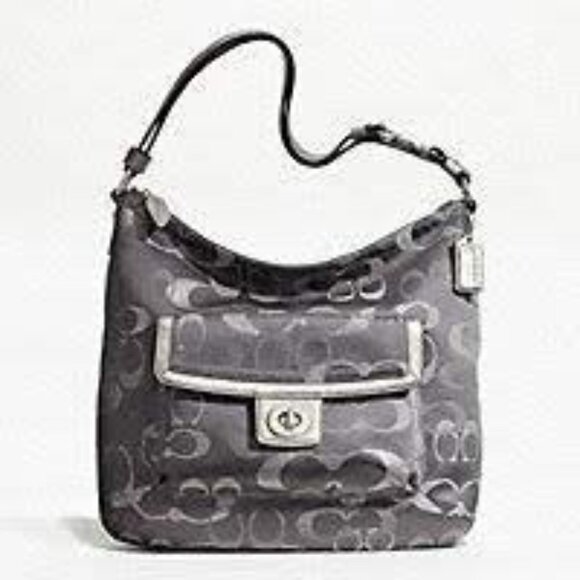 Like New Coach Penelope Optic Metallic Signature Crossbody Convertible Purse - Picture 1 of 16